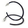 Dark Blue Enamel Hoop Earrings - 40mm