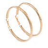 58mm Large Etched Hoop Earrings In Gold Tone