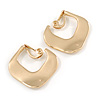 Stunning Polished Gold Plated Curvy Hoop Clip On Earrings - 35mm Tall