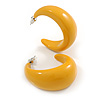 Mustard Yellow Acrylic Half Hoop Earrings - 37mm Diameter