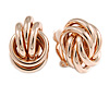 Polished Rose Gold Tone Knot Clip On Earrings - 23mm Long