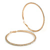 75mm Large AB Crystal Hoop Earrings In Gold Tone Metal