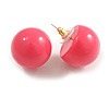 20mm Diameter/ Pink Acrylic Ball Stud Earrings