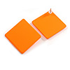30mm Tall/ Orange Acrylic Square Stud Earrings in Matt Finish