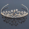 Delicate Bridal/ Wedding/ Prom Gold Plated Austrian Crystal Floral Tiara