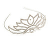 Bridal/ Wedding/ Prom Rhodium Plated Austrian Crystal 'Petals' Tiara