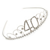 Bridal/ Wedding/ Prom Rhodium Plated Clear Crystal '40' Queen Classic Tiara