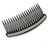 Black Acrylic With Clear Crystal Accent Hair Comb - 11cm