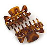 Set of 2 Small Shiny Tortoise Shell Effect Acrylic Hair Claws/ Clamps - 35mm Long