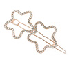 Rose Gold Tone Clear Crystal Double Star Hair Slide/ Grip - 60mm Across