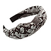 Snake Print Fabric Flex HeadBand/ Head Band in Black/ Grey