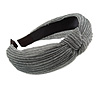 Grey with Silver Thread Fabric Flex HeadBand/ Head Band