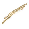 Contemporary Hammered Bar Barrette Hair Clip Grip in Gold Tone - 90mm W