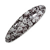 Romantic Floral Acrylic Oval Barrette/ Hair Clip in Black/ White - 90mm Long