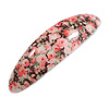 Romantic Floral Acrylic Oval Barrette/ Hair Clip in Pink/ Green/ Black - 90mm Long