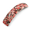 Romantic Floral Acrylic Square Barrette/ Hair Clip in Pink/ Green/ Black - 90mm Long