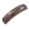 Chocolate Brown Сheckered Print with Glitter Acrylic Square Barrette/ Hair Clip In Silver Tone - 90mm Long