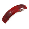 Red/ Burgundy Glitter Acrylic Square Barrette/ Hair Clip In Silver Tone - 90mm Long