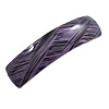 Purple/ Black Acrylic Square Barrette/ Hair Clip In Silver Tone - 90mm Long