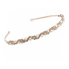 Bridal/ Wedding/ Prom Rose Gold Tone Clear Crystal, White Pearl Flowers Tiara Headband
