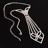 Diamante Butterfly Tie Necklace (Clear)