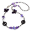 Long Romantic Butterfly Bead Necklace - 88cm Length