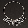 Silver Plated Bib Magnetic Choker Necklace - 38cm Length