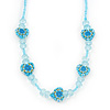 Children's Blue 'Heart' Necklace - 36cm Length/ 4cm Extension