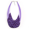 Purple Glass Bead Layered Necklace In Silver Plating - 54cm Length/ 6cm Extension