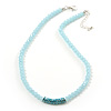 Light Blue Mountain Crystal and Swarovski Elements Choker Necklace - 36cm Length (5cm extension)