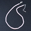 Light Pink Mountain Crystal and Swarovski Elements Choker Necklace - 36cm Length (5cm extension)
