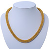 Statement Chunky Mesh Necklace In Gold Plating - 42cm Length/ 4cm Extension