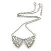 Crystal, Faux Pearl 'Collar' Pendant With Silver Tone Chain - 42cm L/ 6cm Ext