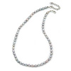 6mm Light Grey Rice Freshwater Pearl Necklace - 41cm L/ 5cm Ext