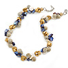 Summer Cluster Ceramic Bead/ Sea Shell Nugget Necklace - 41cm L/ 4cm Ext