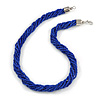 Mulistrand Twisted Blue Glass Bead Necklace - 48cm Long