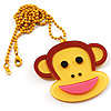 Funky Monkey Yellow Plastic Pendant