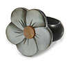 25mm/Silvery Grey Flower Shape Sea Shell Ring/Handmade/ Slight Variation In Colour/Natural Irregularities