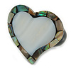 30mm/Silvery Grey/Abalone Heart Shape Sea Shell Ring/Handmade/ Slight Variation In Colour/Natural Irregularities