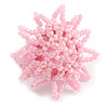 35mm D/Pastel Pink Glass and Acrylic Bead Sunflower Stretch Ring - Size M/L