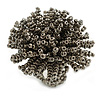45mm Diameter Hematite Grey Glass Bead Flower Stretch Ring/ Size M