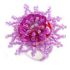 45mm Purple Pink Shiny Glass and Sequin Star Flex Ring/Size S/M