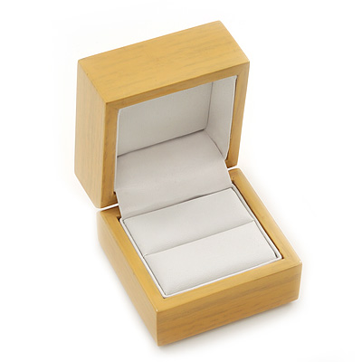 Luxury Wooden Natural Pine Ring Box - main view