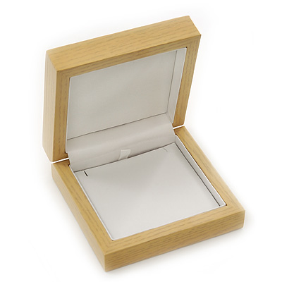 Luxury Wooden Natural Pine Jewellery Presentation Box (Earrings, Pendant, Brooch) - main view