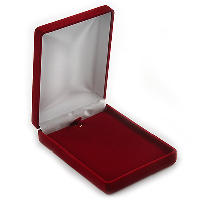 Luxury Burgundy Red Velour Brooch/ Pendant/ Earring/ Hair Accessories Jewellery Box - main view