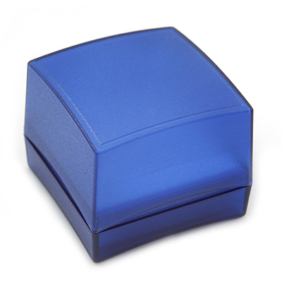 Square Blue Ring/ Stud Earrings/ Small Brooch Jewellery Box - main view