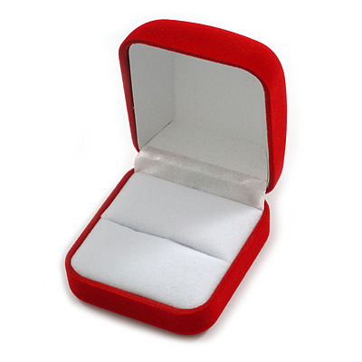 Red Velour Ring/ Stud Earring Gift Box