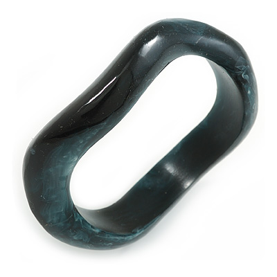 Dark Blue Curvy Acrylic Bangle Bracelet