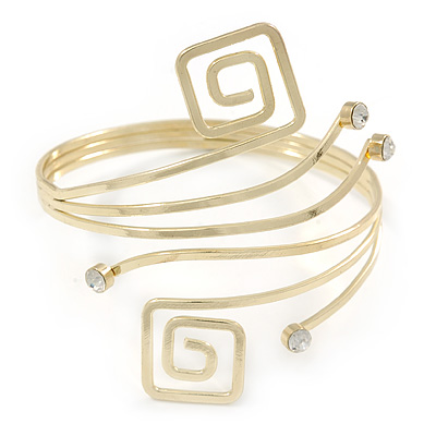Greek Style Upper Arm, Armlet Bracelet In Gold Plating - 28cm L - Adjustable - main view