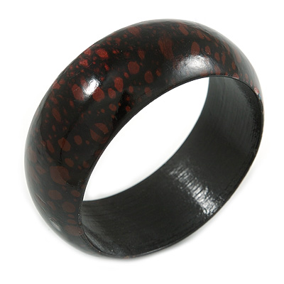 Dark Brown/ Black Wood Bangle Bracelet - Medium - up to 18cm L